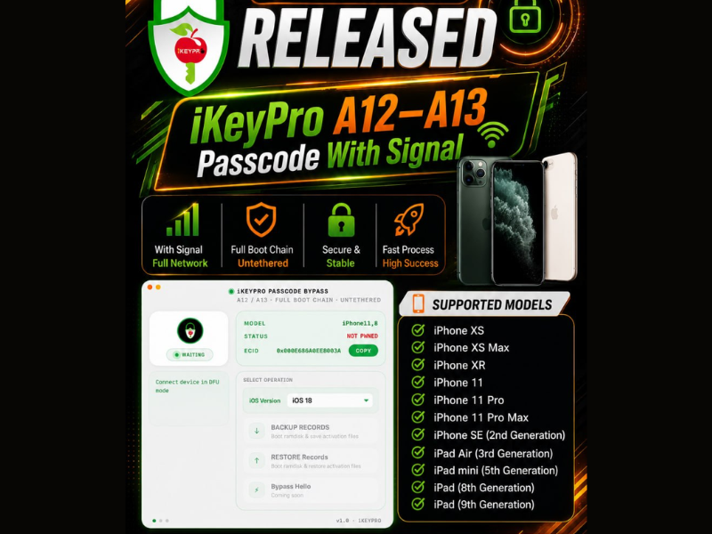 iKeyPro A12–A13 Passcode With Signal (Mac Tool) Image