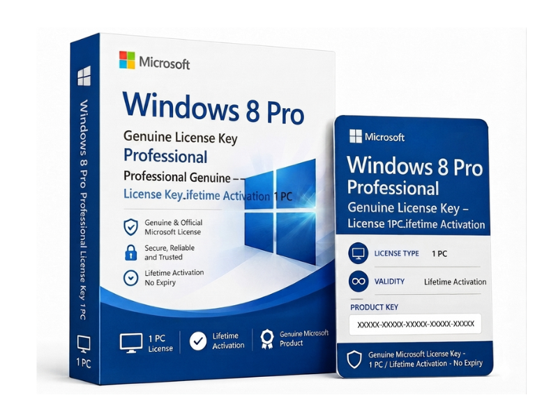 Microsoft Windows 8 Pro Professional Genuine License Key – License 1 PC Image