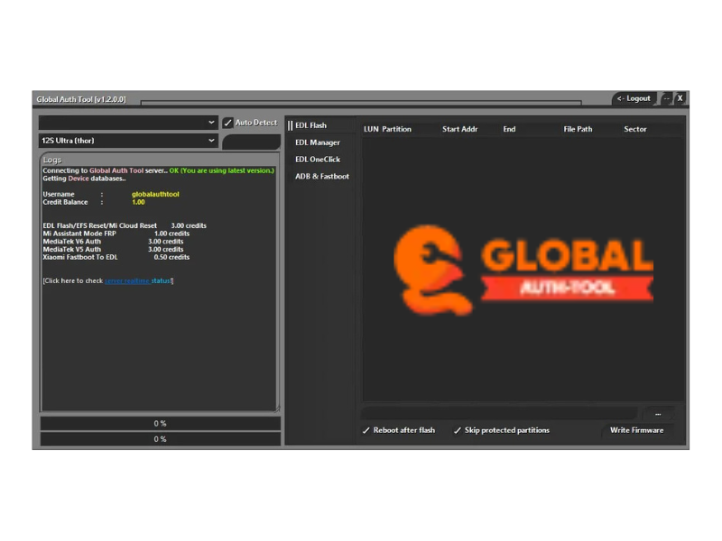 GLOBAL AUTH TOOL MTK / Qualcomm Flash, EFS &amp; Mi Cloud Credits | Official Credit Top-Up Service Image
