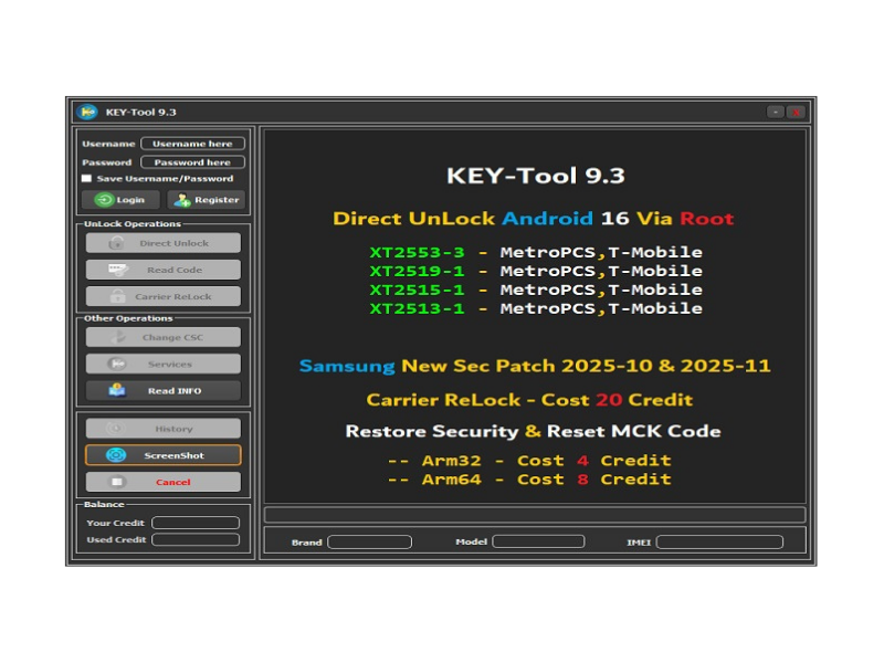KEY-Tool [Coolpad, LG, Motorola, OnePlus, Samsung, ZTE] Direct Unlock / Read Code / Change CSC – Credits for Existing Users [Auto API]
