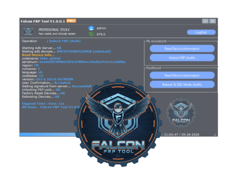 Falcon FRP Tool – Xiaomi FRP Unlock Credits (Any Quantity) | Existing Users Only Image